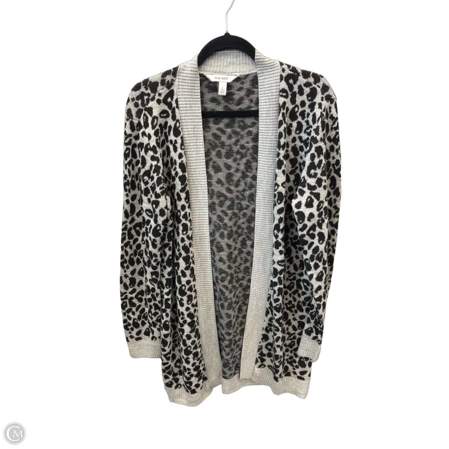 Sweater Cardigan By Nine West In Animal Print, Size: L