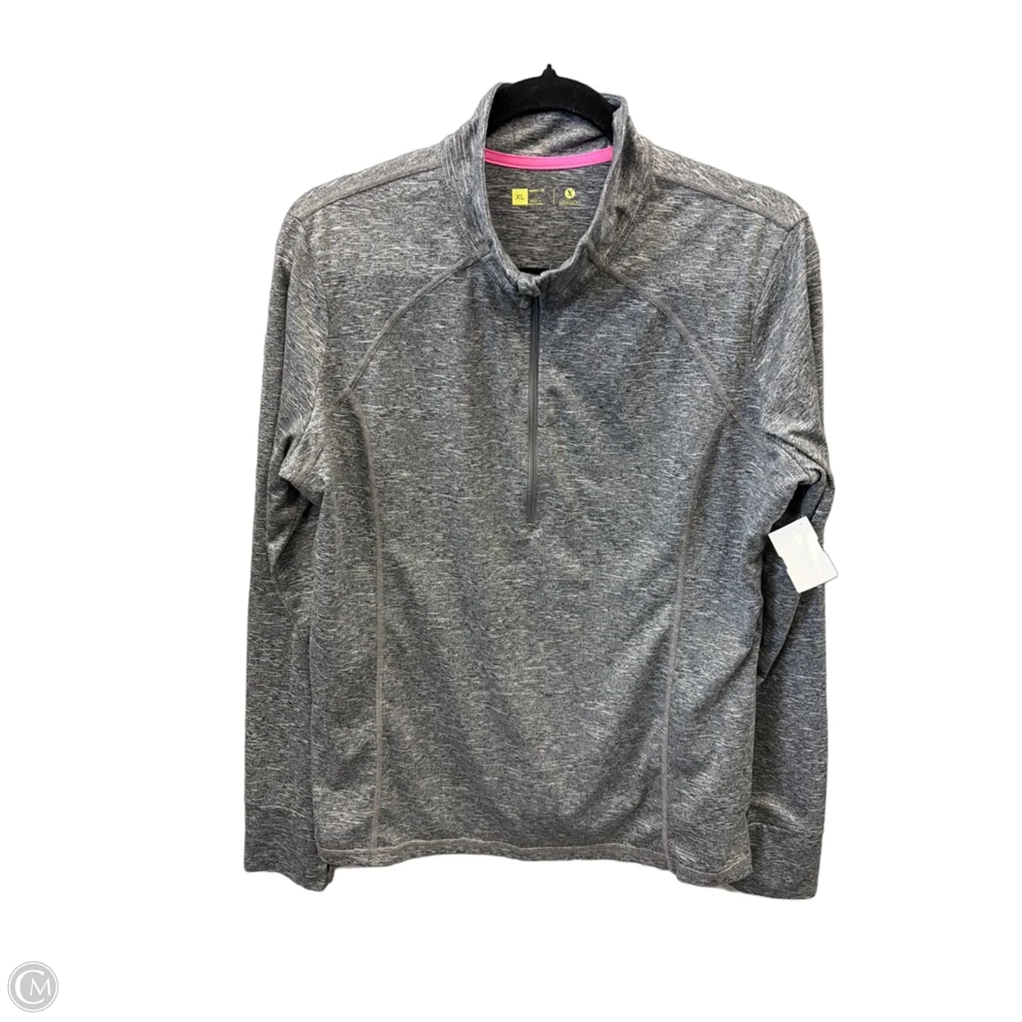 Athletic Top Long Sleeve Collar By Xersion In Grey, Size: Xl