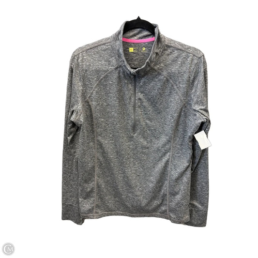 Athletic Top Long Sleeve Collar By Xersion In Grey, Size: Xl