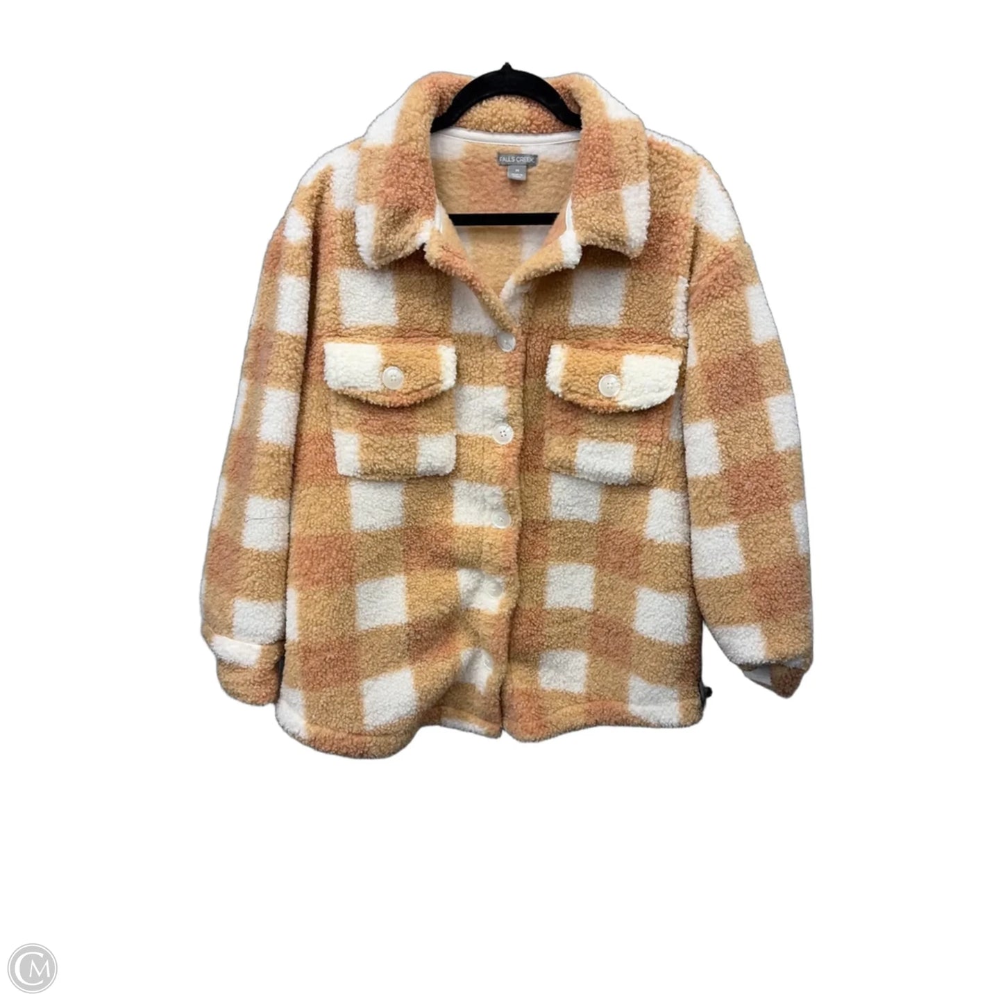 Jacket Faux Fur & Sherpa By Falls Creek In Plaid Pattern, Size: M