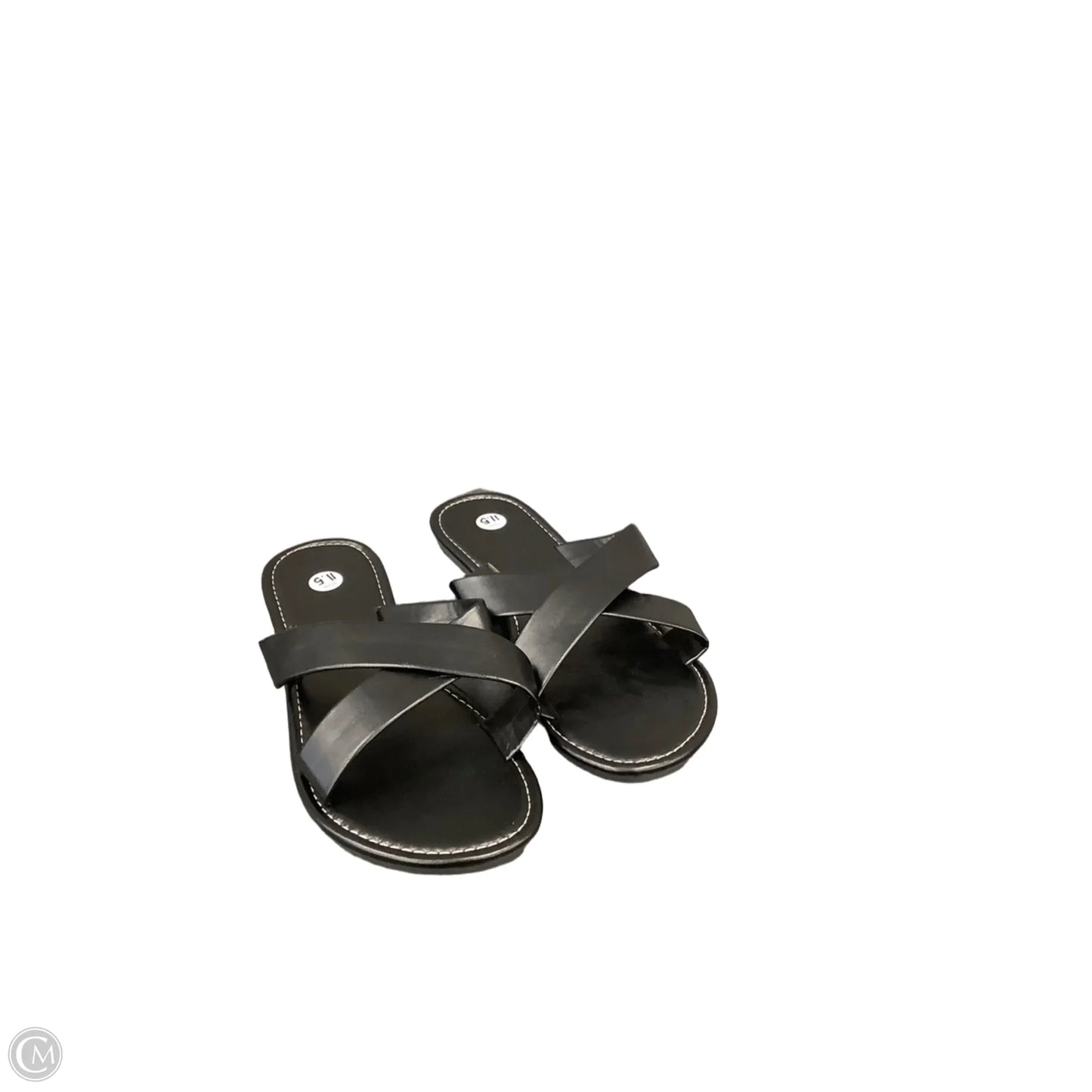 Sandals Flats By Clothes Mentor In Black, Size: 11.5