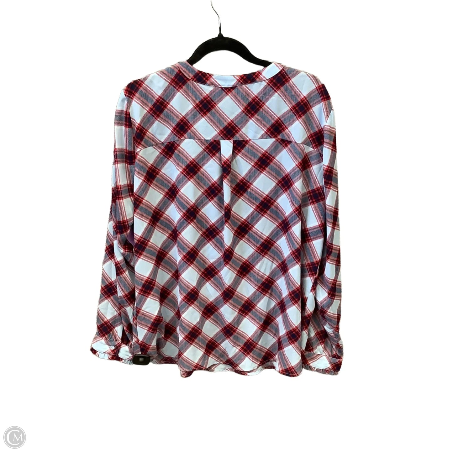Top Long Sleeve By Elle In Blue & Red, Size: Xxl