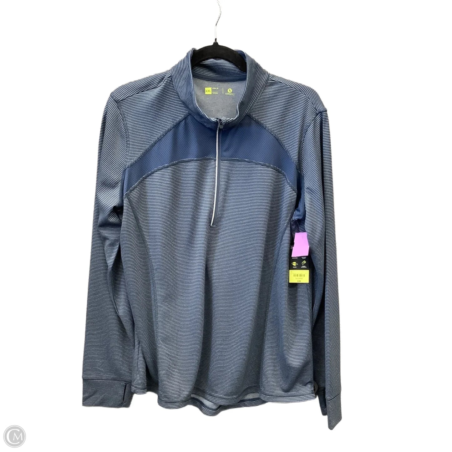 Athletic Top Long Sleeve Collar By Xersion In Blue, Size: Xxl