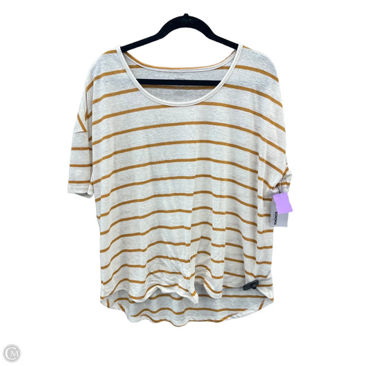 Top Short Sleeve By Sonoma In White & Yellow, Size: L