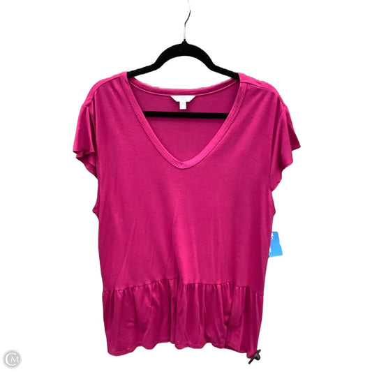 Top Short Sleeve By Time And Tru In Pink, Size: Xl