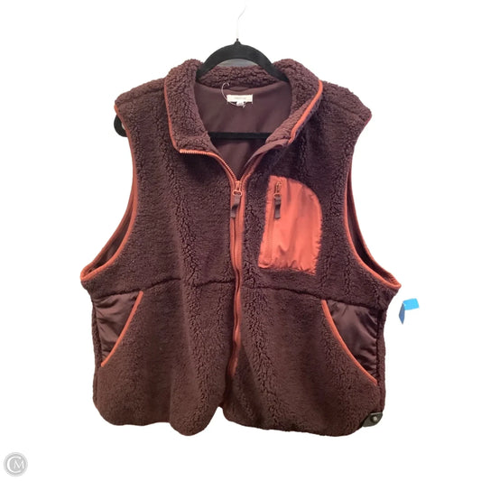 Vest Fleece By Maurices In Maroon, Size: 3x