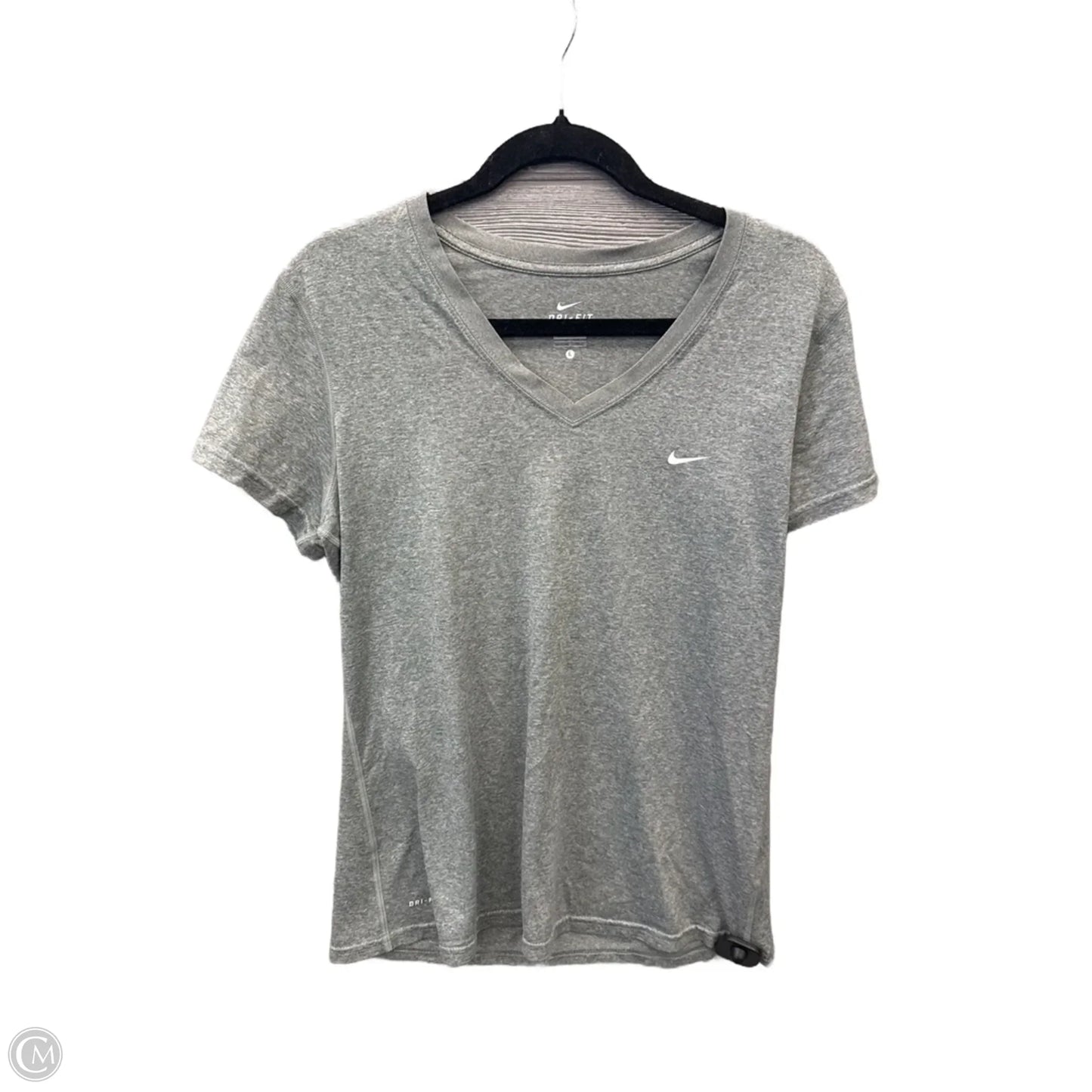 Athletic Top Short Sleeve By Nike Apparel In Grey, Size: L