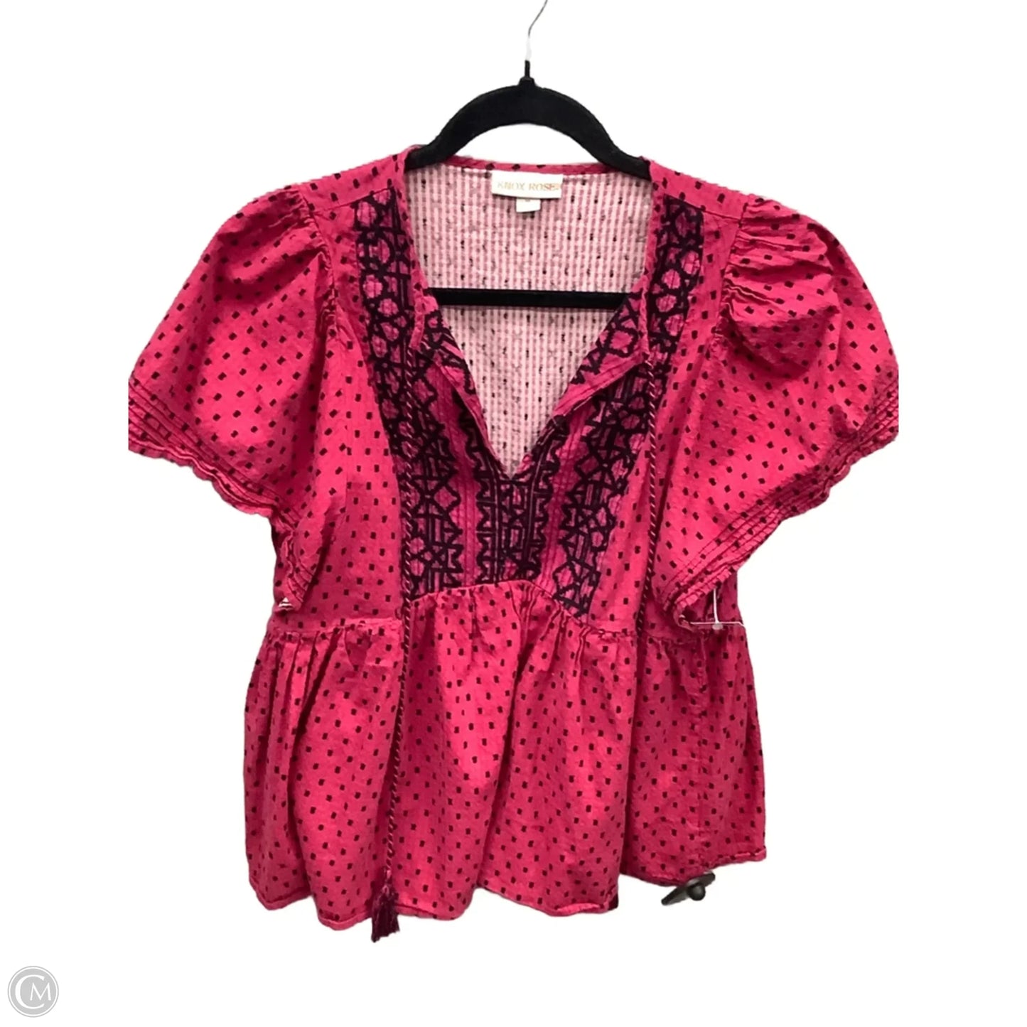 Top Short Sleeve By Knox Rose In Pink, Size: M