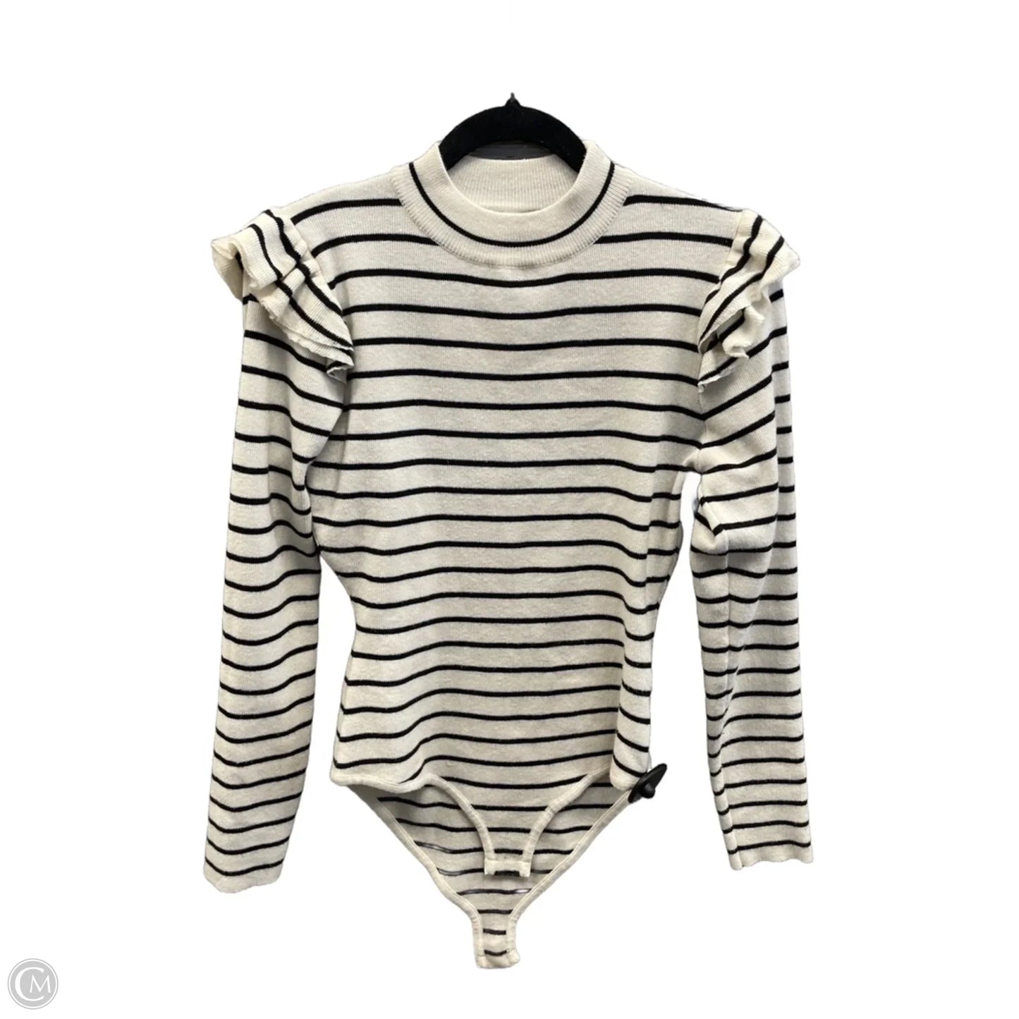 Top Long Sleeve By Gilli In Striped Pattern, Size: M