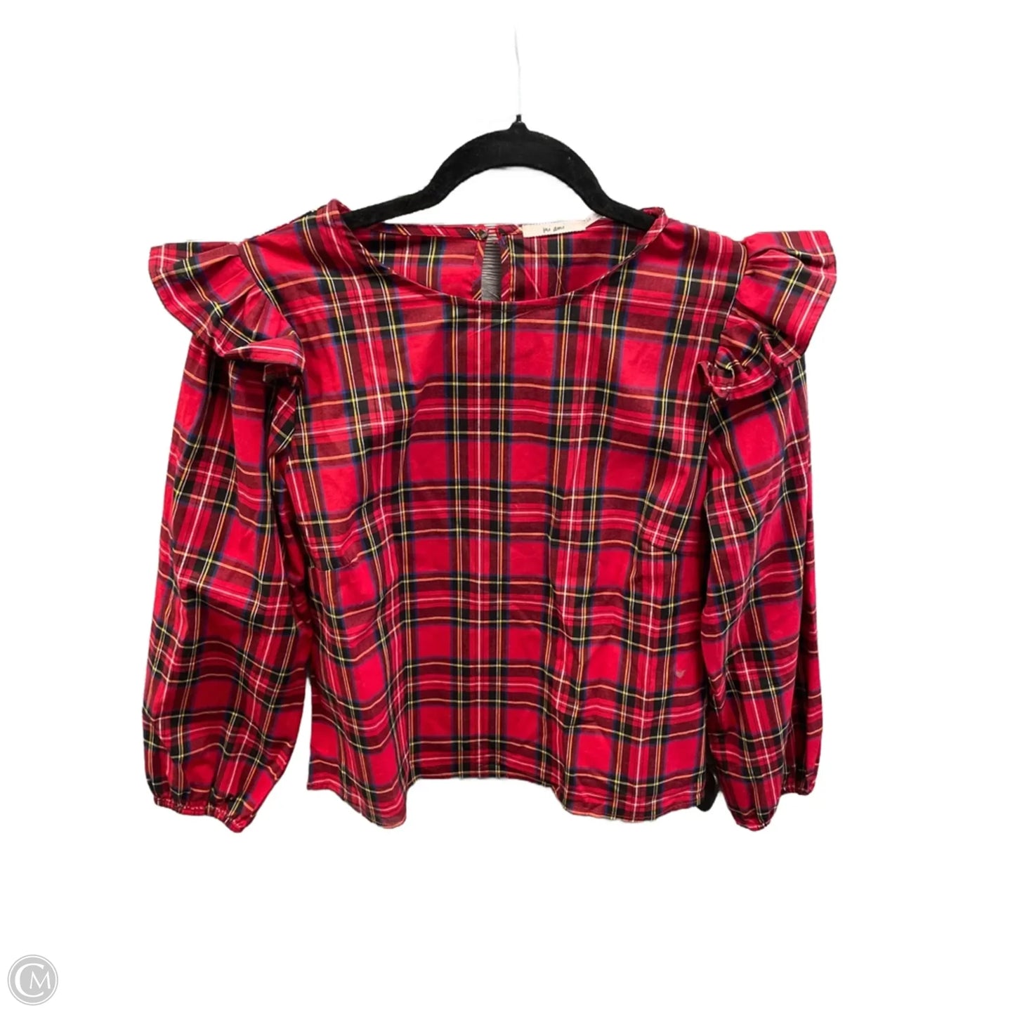 Top Long Sleeve By Mi Ami In Plaid Pattern, Size: M