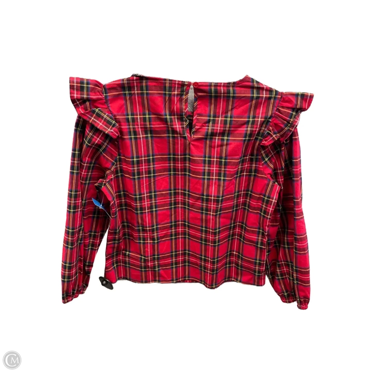 Top Long Sleeve By Mi Ami In Plaid Pattern, Size: M