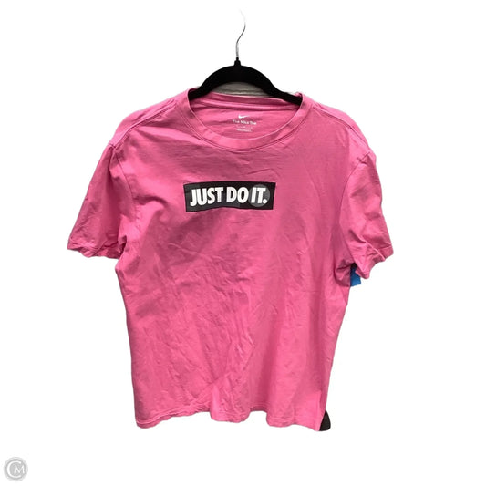 Athletic Top Short Sleeve By Nike Apparel In Pink, Size: M