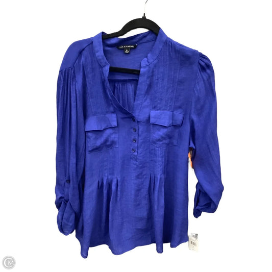 Top Long Sleeve By Zac And Rachel In Blue, Size: Xl