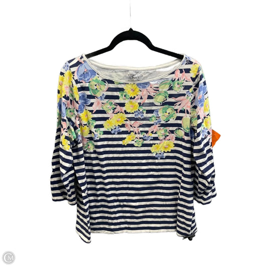 Top 3/4 Sleeve By Talbots In Striped Pattern, Size: 1x