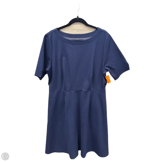 Dress Casual Midi By Croft And Barrow In Blue, Size: Xl