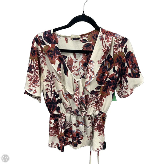 Top Short Sleeve By Sienna Sky In Floral Print, Size: S