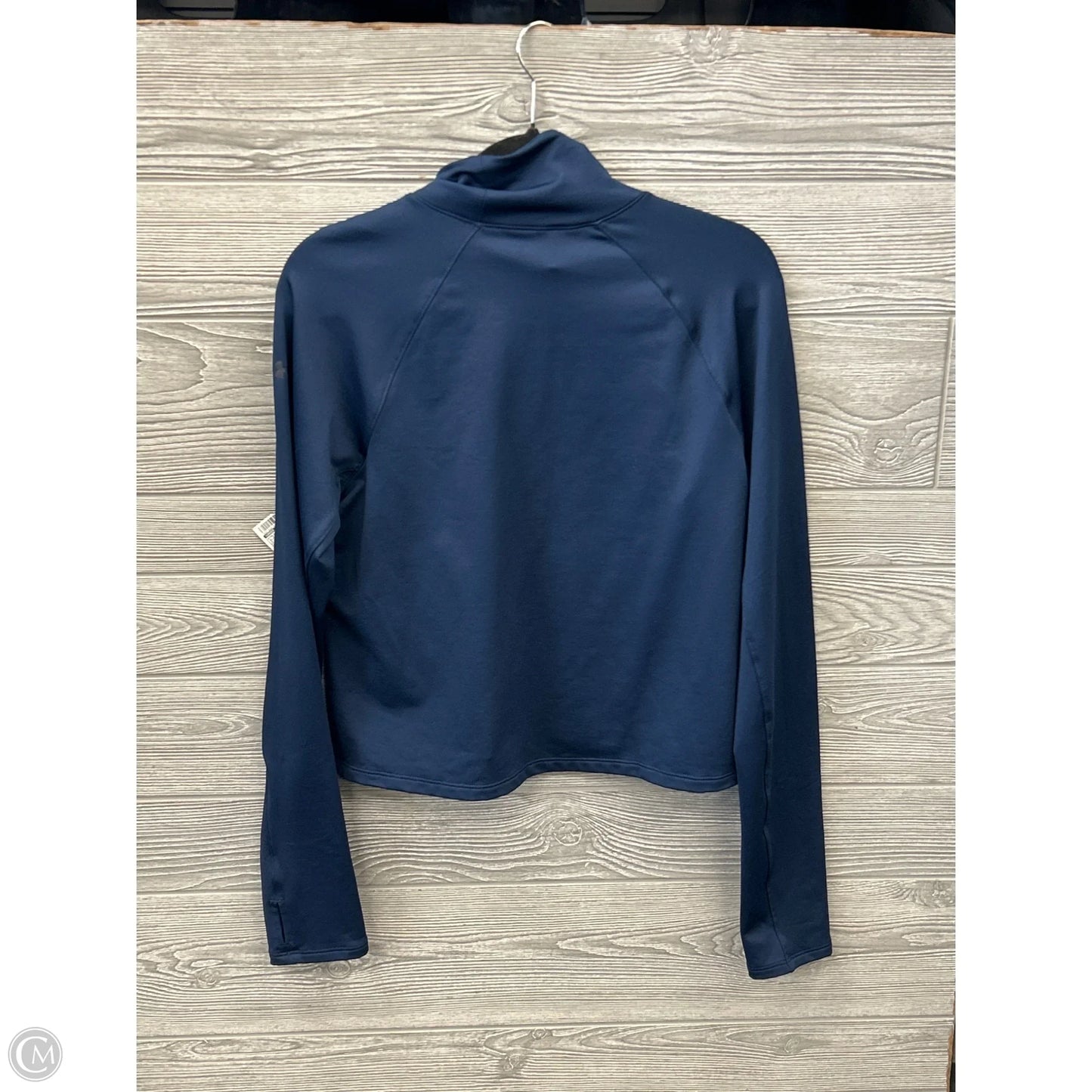 Athletic Top Long Sleeve Collar By Under Armour In Blue, Size: M