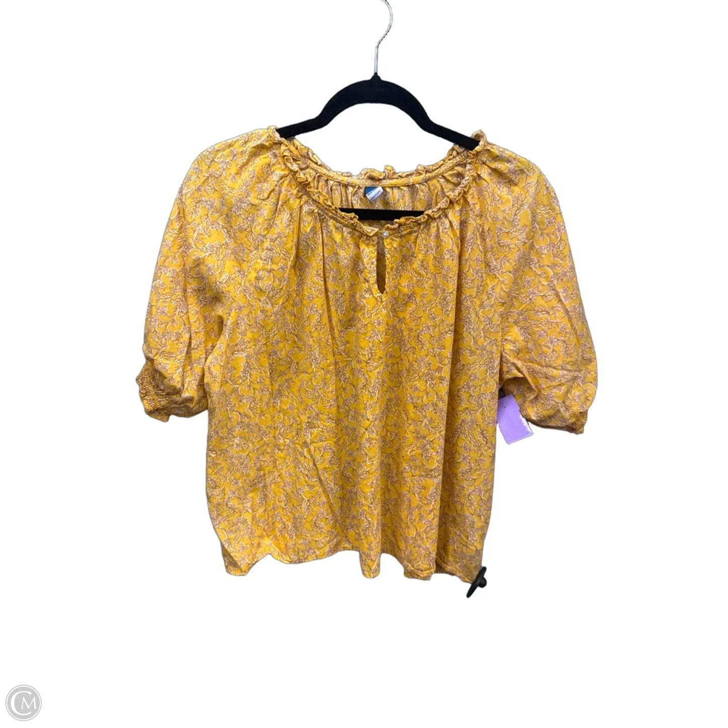 Top Short Sleeve By Old Navy In Yellow, Size: M