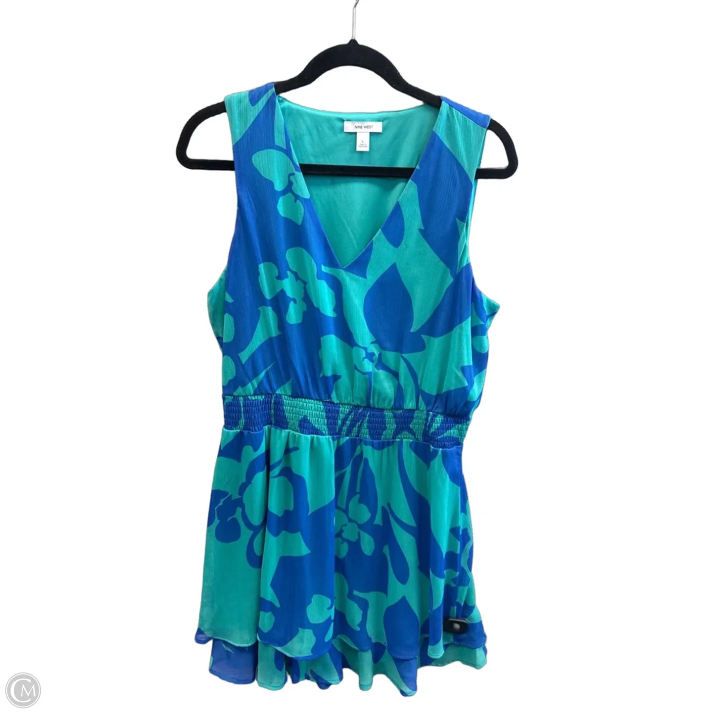 Dress Casual Short By Nine West In Blue & Green, Size: L