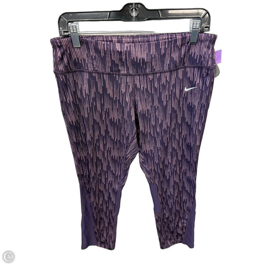 Athletic Leggings By Nike In Purple, Size: L