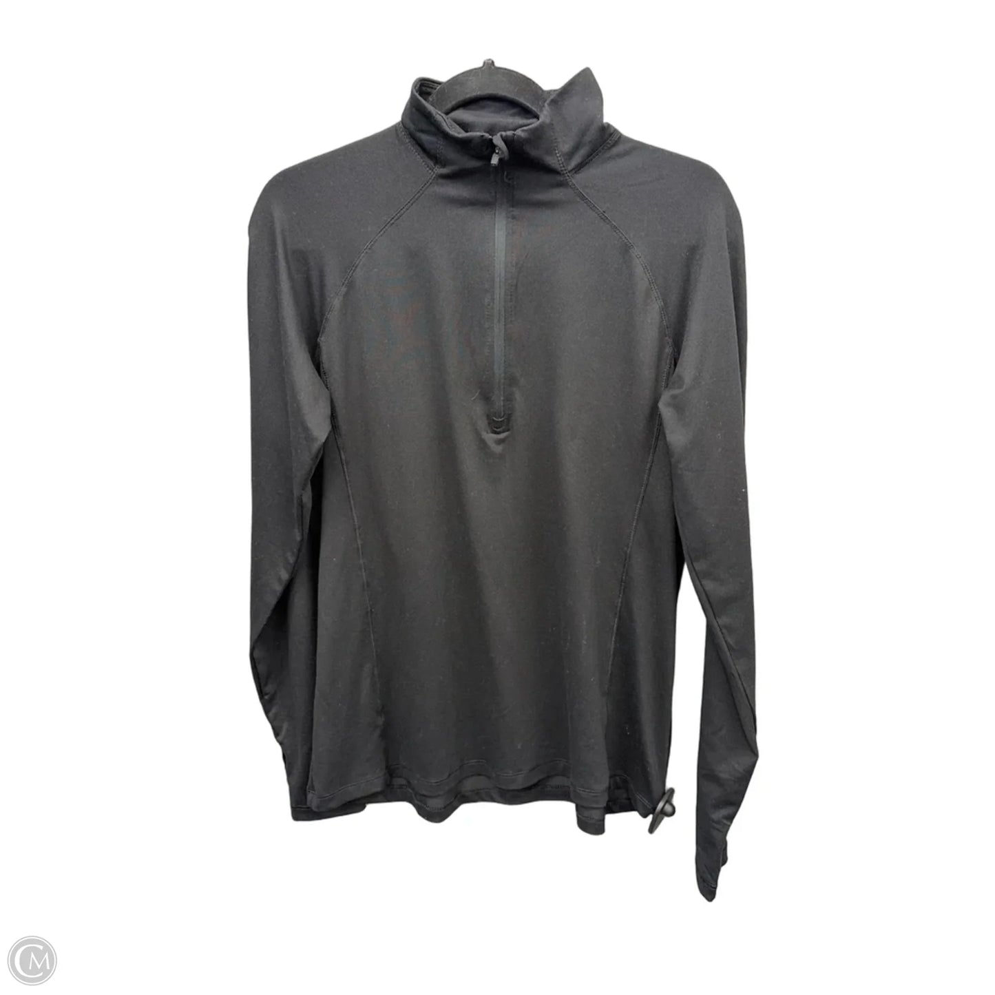 Athletic Top Long Sleeve Collar By Jockey In Black, Size: L