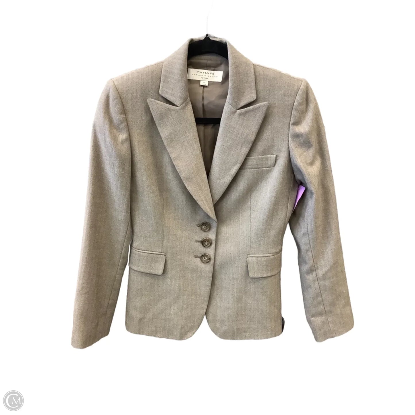 Blazer By Tahari By Arthur Levine In Brown, Size: Xs