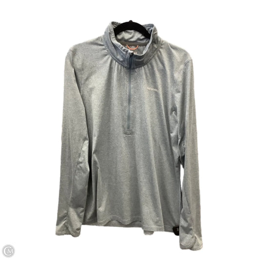 Athletic Top Long Sleeve Collar By Merrell In Blue, Size: Xl