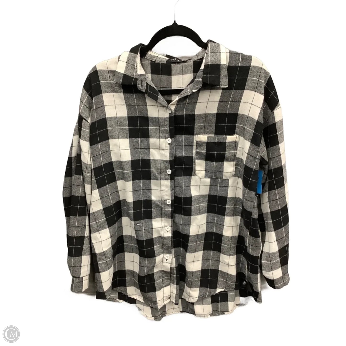 Top Long Sleeve By Shein In Black & White, Size: M