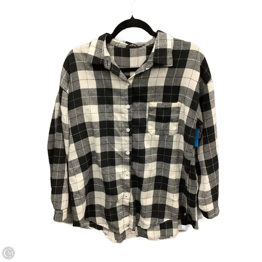 Top Long Sleeve By Shein In Black & White, Size: M