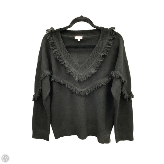 Top Long Sleeve By Hem & Thread In Black, Size: M