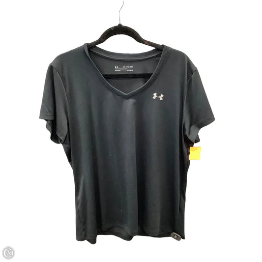 Athletic Top Short Sleeve By Under Armour In Black, Size: Xxl