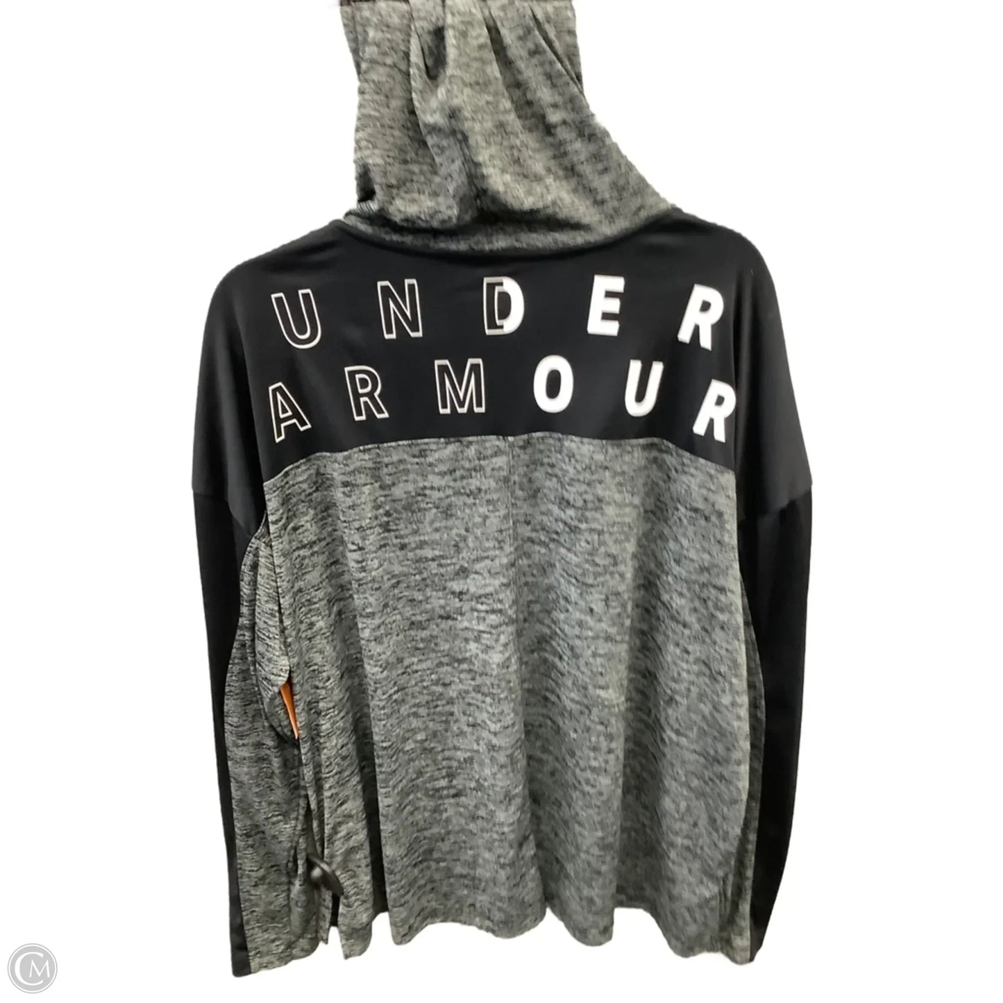 Athletic Top Long Sleeve Hoodie By Under Armour In Black & Grey, Size: Xxl