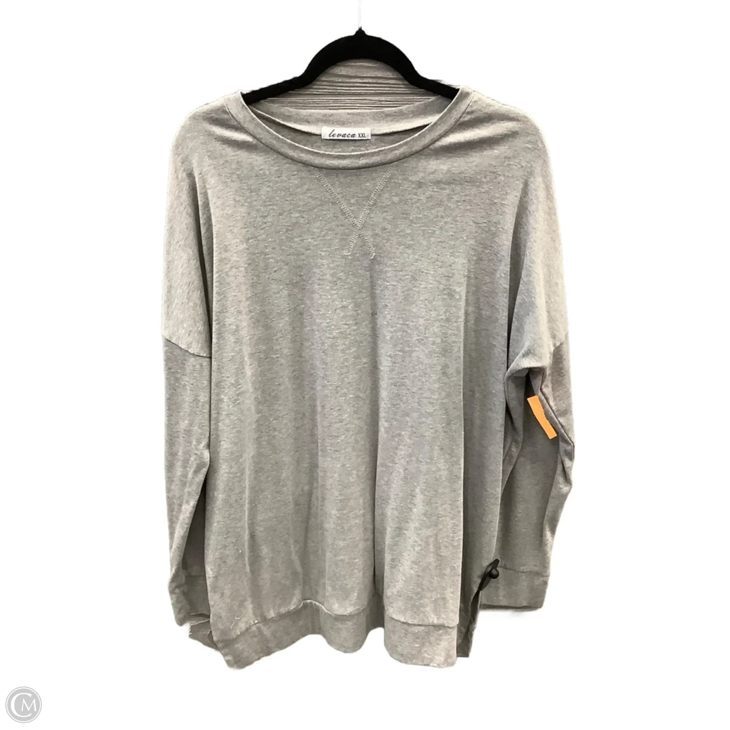 Top Long Sleeve By Clothes Mentor In Grey, Size: Xxl