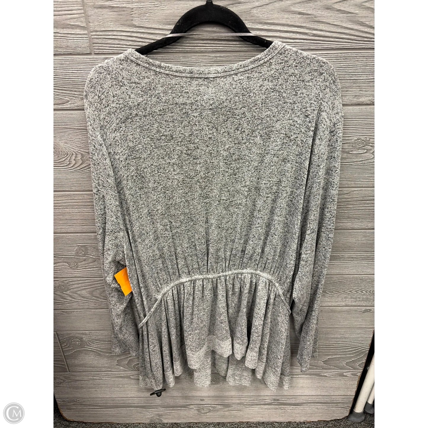 Top Long Sleeve By Caslon In Grey, Size: 3x