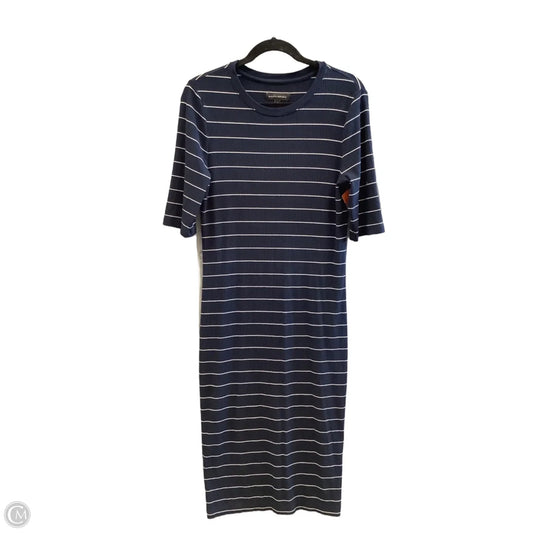 Dress Casual Maxi By Banana Republic In Blue & White, Size: M
