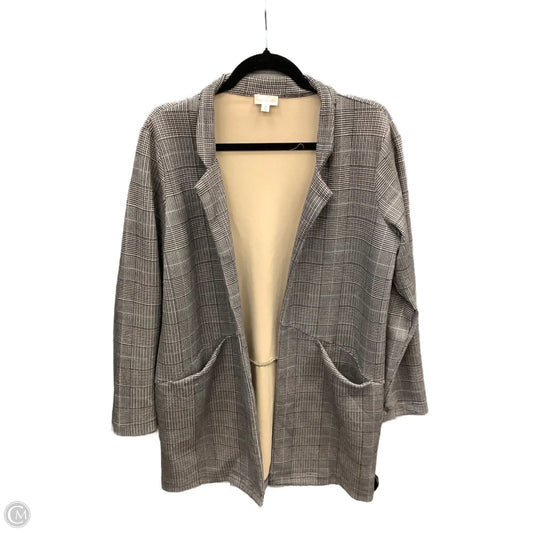 Coat Trench Coat By Hem & Thread In Grey, Size: M