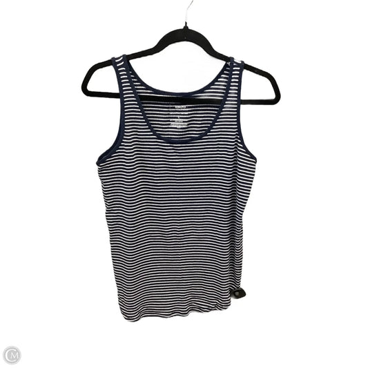 Top Sleeveless By Sonoma In Blue & White, Size: L