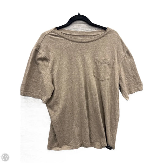 Top Short Sleeve By Croft And Barrow In Brown, Size: L