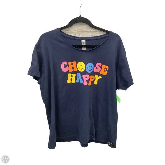 Top Short Sleeve By Gildan In Navy, Size: 2x