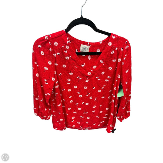 Top Long Sleeve By St Johns Bay In Red, Size: S