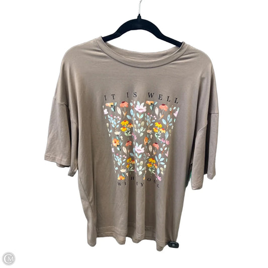 Top Short Sleeve By Shein In Brown, Size: M