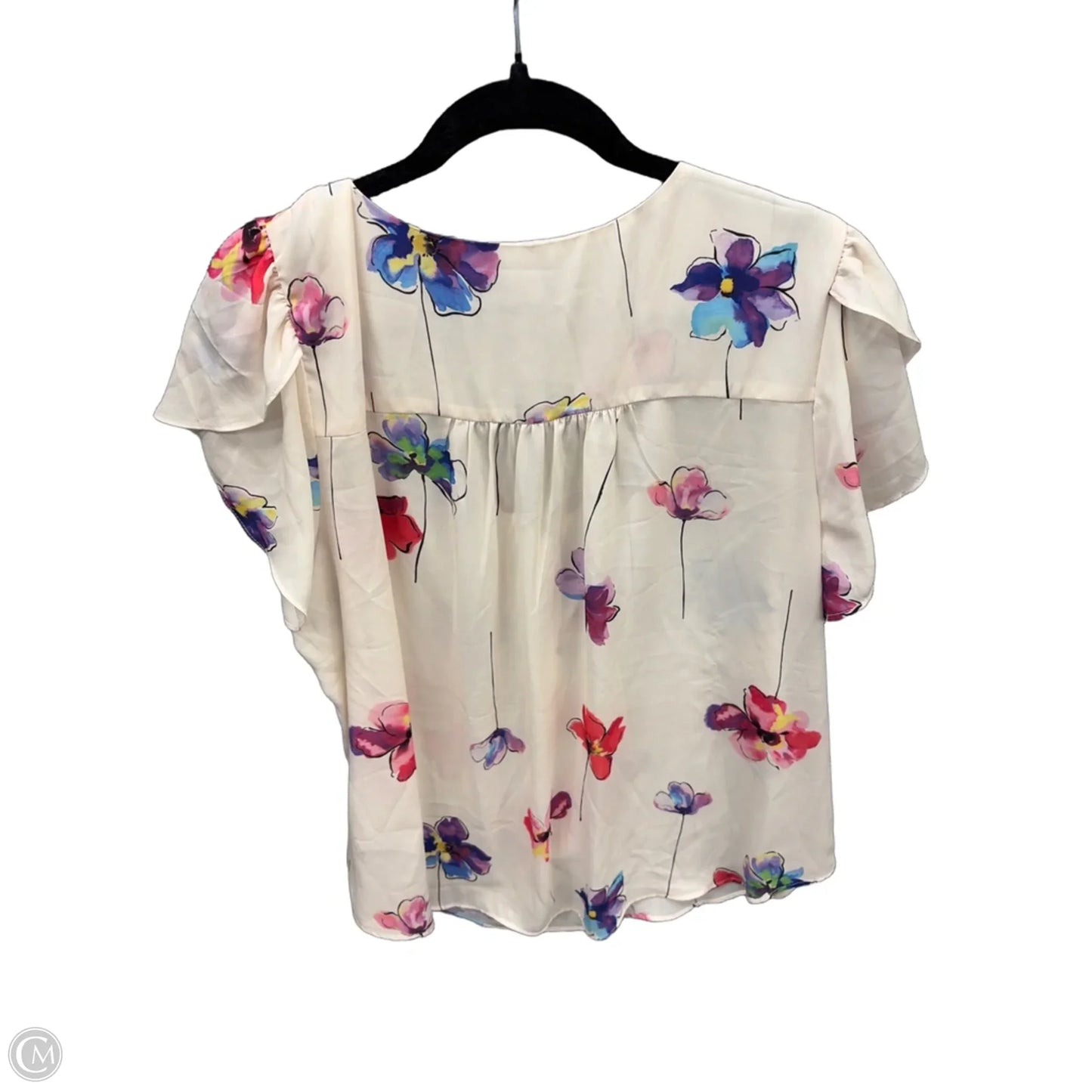 Top Short Sleeve By Premise In Floral Print, Size: 1x