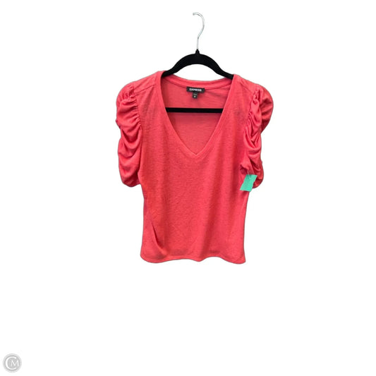 Top Short Sleeve By Express In Pink, Size: M