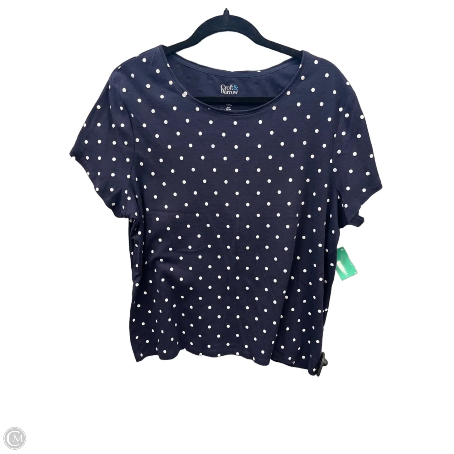 Top Short Sleeve By Croft And Barrow In Polkadot Pattern, Size: Xxl