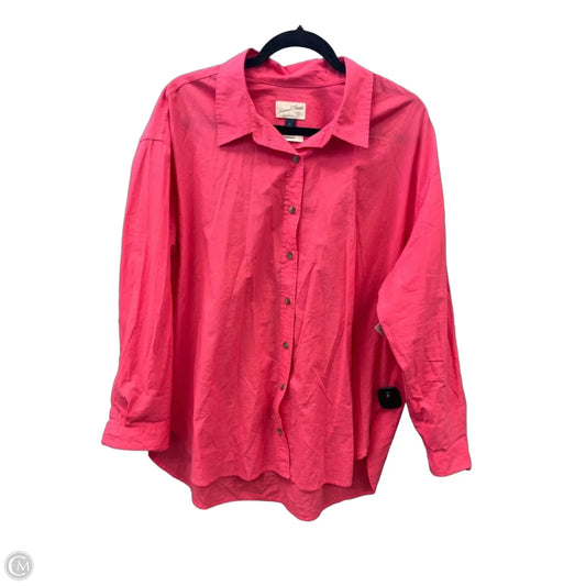 Top Long Sleeve By Universal Thread In Pink, Size: Xl