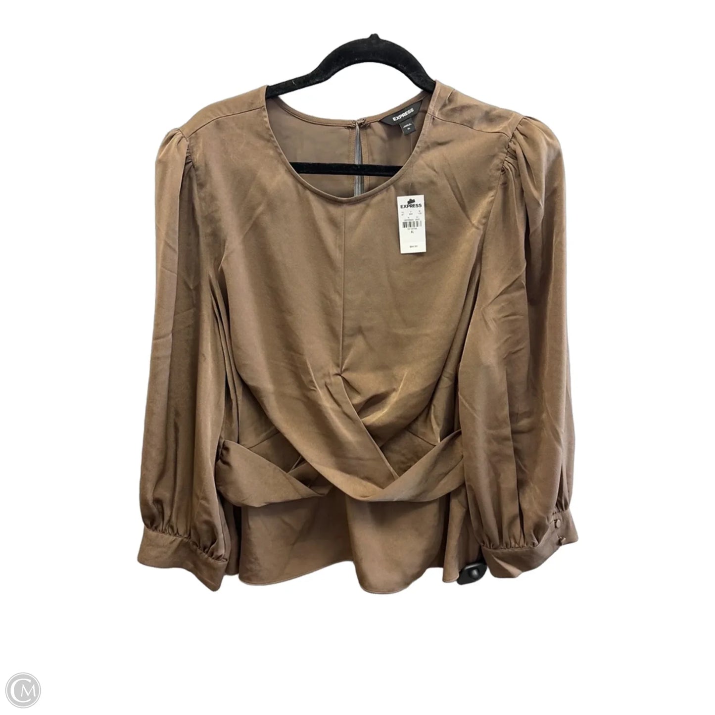 Top Long Sleeve By Express In Brown, Size: Xl