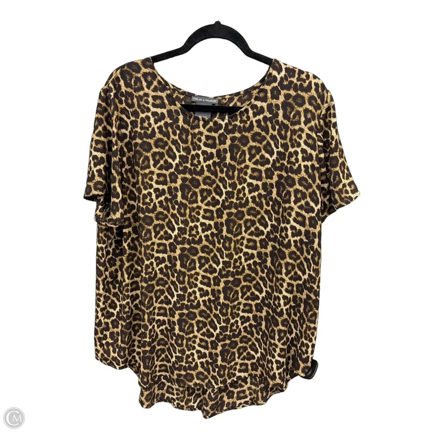 Top Short Sleeve By Chelsea And Theodore In Animal Print, Size: Xxl