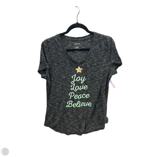 Top Short Sleeve By Apt 9 In Black, Size: L