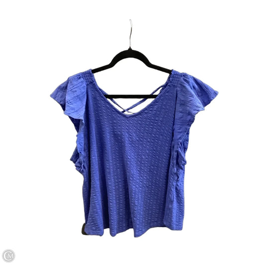 Top Short Sleeve By Maurices In Blue, Size: 2x