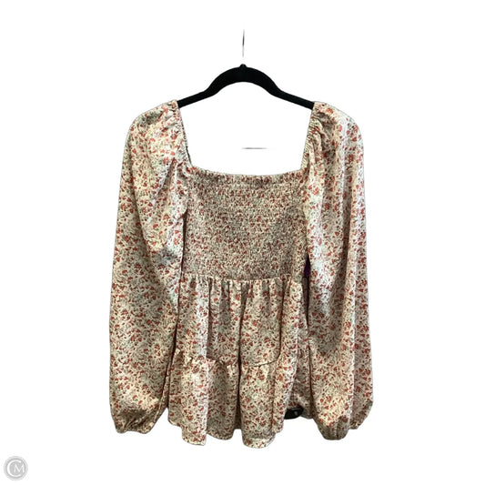 Top Long Sleeve By Hailey & Co In Floral Print, Size: M
